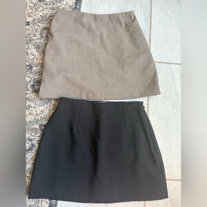 Abercrombie & Fitch Black and Checkered A-Line Skirt Set skort Scarlett mini